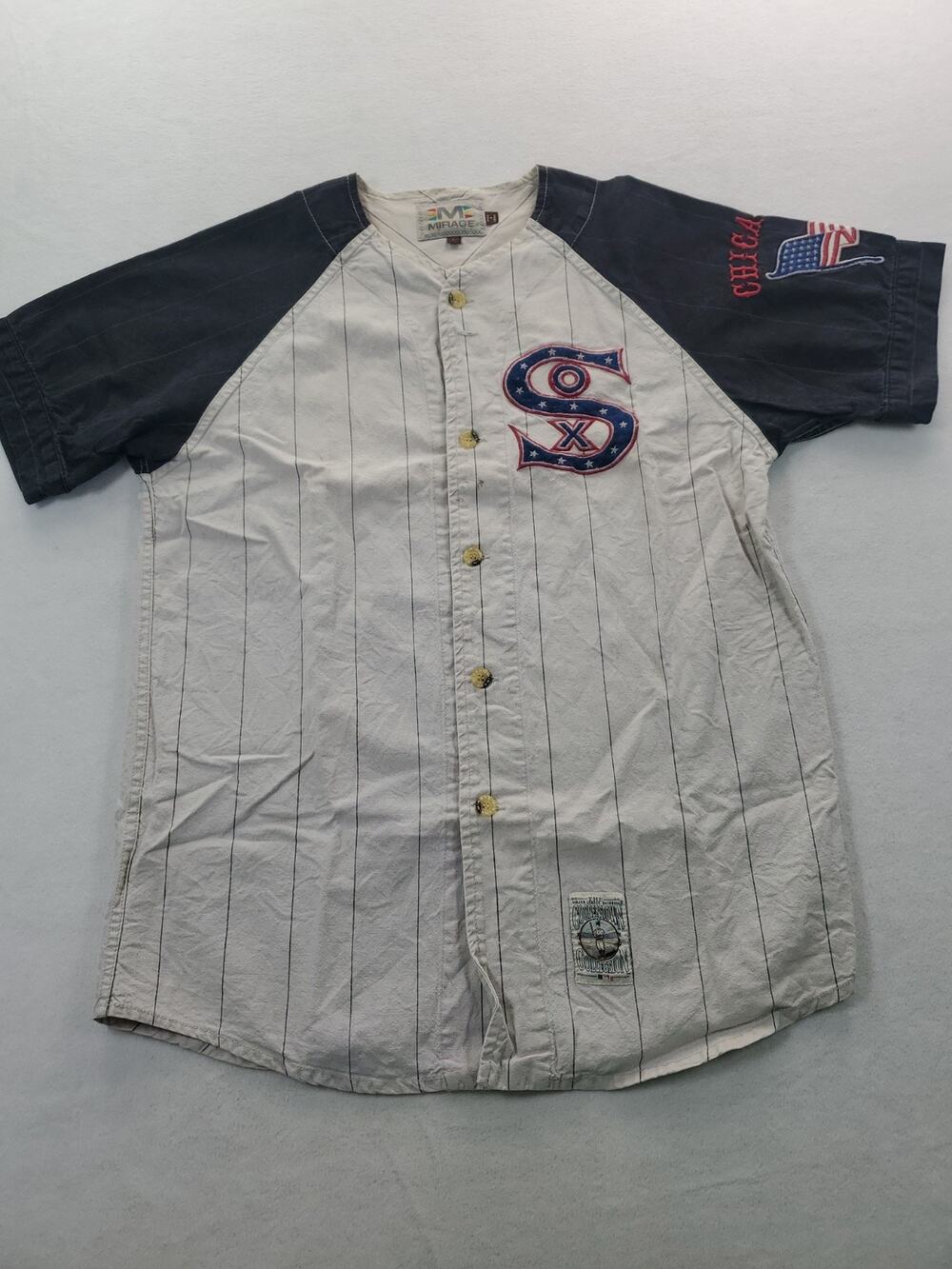Vintage Mirage Baseball Jersey Beige Chicago White Sox Size L